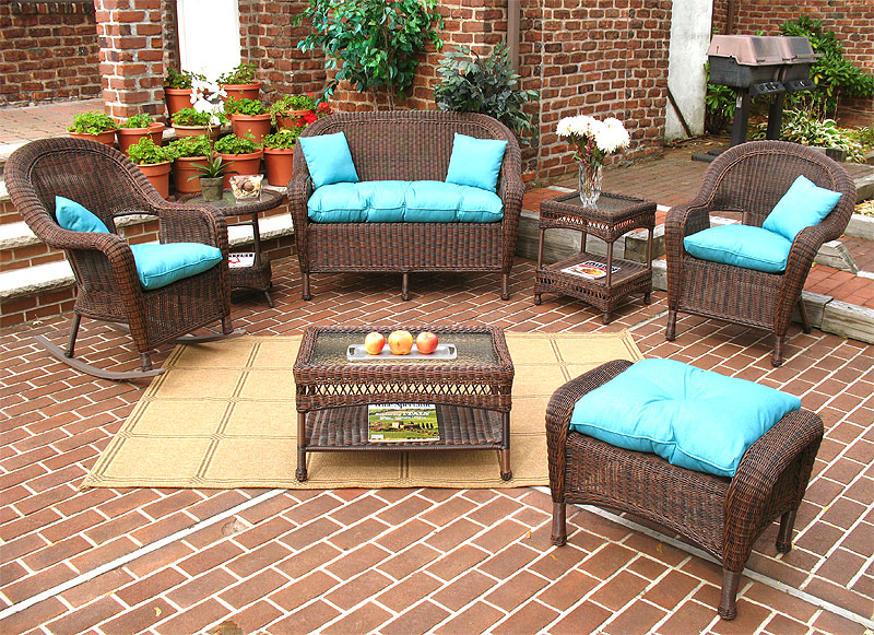  Outdoor Resin Wicker Patio Furniture, Antique Brown Malibu