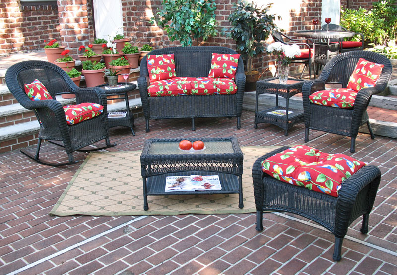  Outdoor Resin Wicker Patio Furniture, Black Malibu