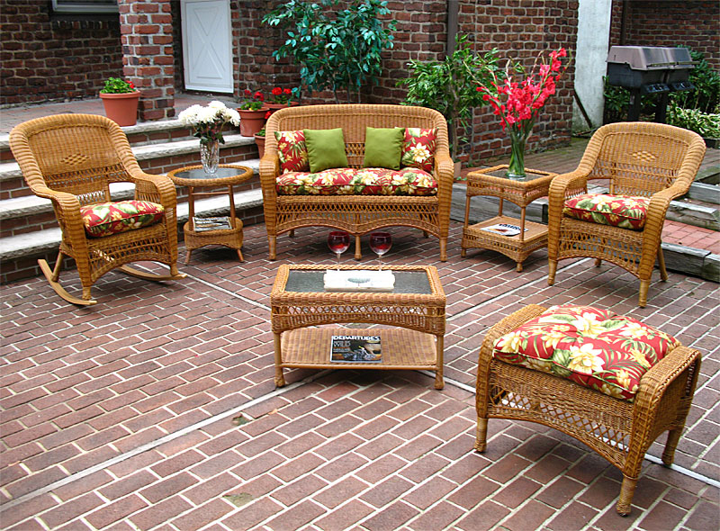 Resin Wicker Patio Furniture, Golden Honey Bel Aire