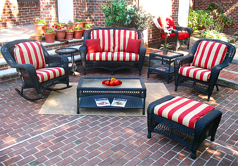 Black Palm Springs Resin Wicker Furniture Sets