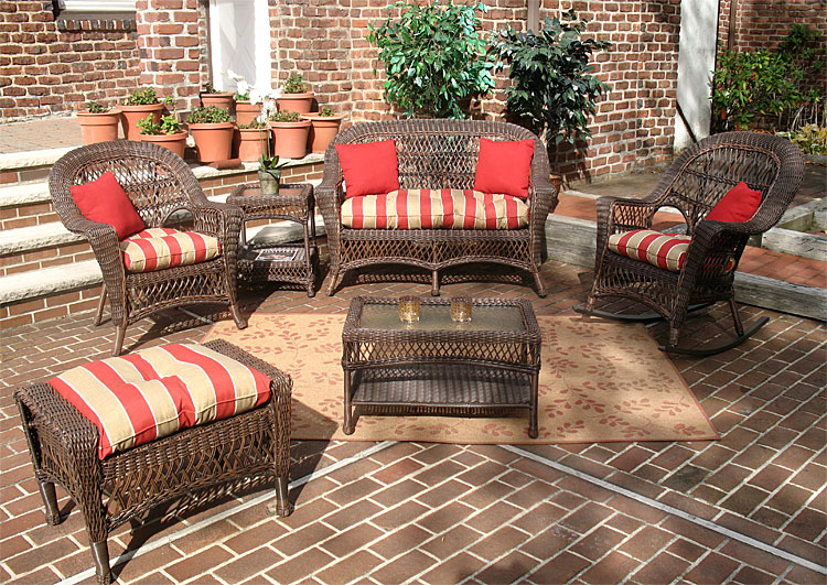 Resin Wicker Patio Furniture, Rustic Brown Madrid