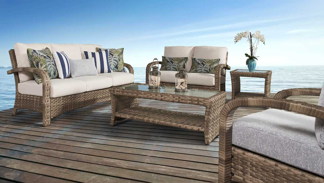 Carmel All Weather Resin Furniture Sets, Sandalwood Color